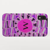 SUN SOLAR ENERGY MONOGRAM Pink Paars Black Case-Mate iPhone Case (Achterkant (horizontaal))
