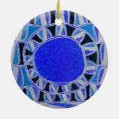 SUN SOLAR ENERGY MONOGRAM Pink Paars Blue Black Keramisch Ornament (Achterkant)