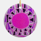 SUN SOLAR ENERGY MONOGRAM Pink Paars White Black Keramisch Ornament (Achterkant)