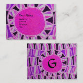 SUN SOLAR ENERGY MONOGRAM roze fuchsie zwart Visitekaartje (Voorkant / Achterkant)