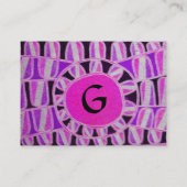 SUN SOLAR ENERGY MONOGRAM roze fuchsie zwart Visitekaartje (Achterkant)