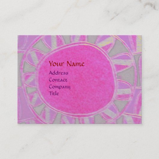 SUN SOLAR ENERGY MONOGRAM roze fuchsie zwart Visitekaartje (Voorkant)