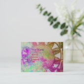 SUN SOLAR ENERGY MONOGRAM yellow fuchsia paars Visitekaartje (Staand voorkant)