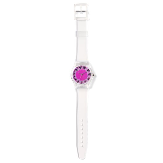 SUN SOLAR ENERGY/Pink Fuchsia, White, Black Horloge (Bandje)