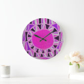 SUN SOLAR ENERGY Roze Paarse Fuchsia White Black Grote Klok (Huis)