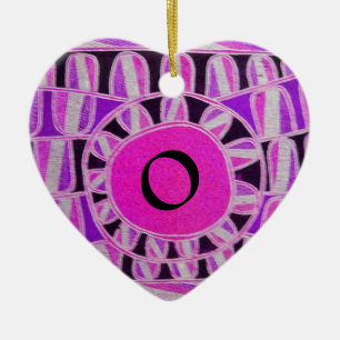 SUN SOLAR ENERGY VALENTIJNSDAG HEART MONOGRAM KERAMISCH ORNAMENT