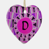 SUN SOLAR ENERGY VALENTIJNSDAG HEART MONOGRAM KERAMISCH ORNAMENT (Rechts)