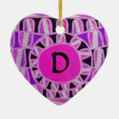 SUN SOLAR ENERGY VALENTIJNSDAG HEART MONOGRAM KERAMISCH ORNAMENT (Voorkant)