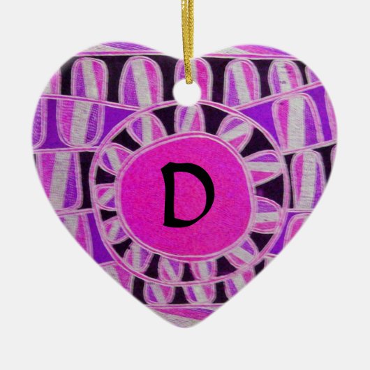 SUN SOLAR ENERGY VALENTIJNSDAG HEART MONOGRAM KERAMISCH ORNAMENT (Voorkant)