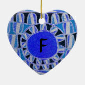 SUN SOLAR ENERGY VALENTIJNSDAG HEART MONOGRAM KERAMISCH ORNAMENT (Achterkant)