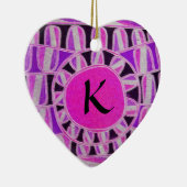 SUN SOLAR ENERGY VALENTIJNSDAG HEART MONOGRAM KERAMISCH ORNAMENT (Rechts)