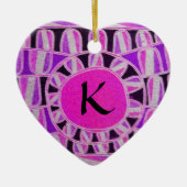 SUN SOLAR ENERGY VALENTIJNSDAG HEART MONOGRAM KERAMISCH ORNAMENT (Voorkant)