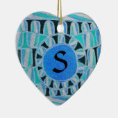 SUN SOLAR ENERGY VALENTIJNSDAG HEART MONOGRAM KERAMISCH ORNAMENT (Rechts)