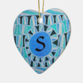 SUN SOLAR ENERGY VALENTIJNSDAG HEART MONOGRAM KERAMISCH ORNAMENT (Links)