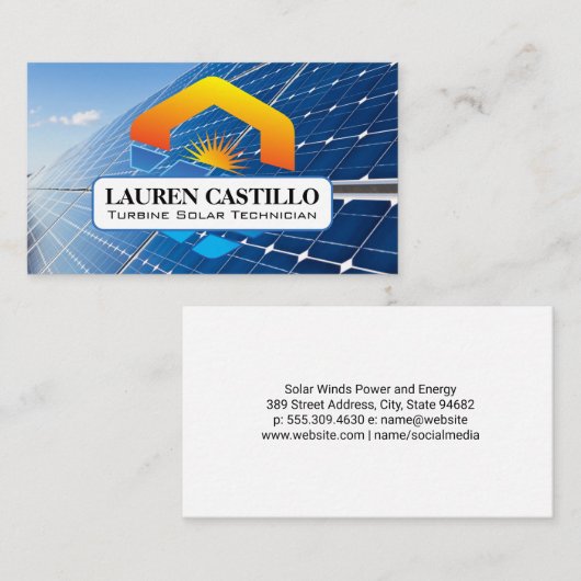 Sun Solar Logo | Energiepanelen Visitekaartje (Voorkant / Achterkant)