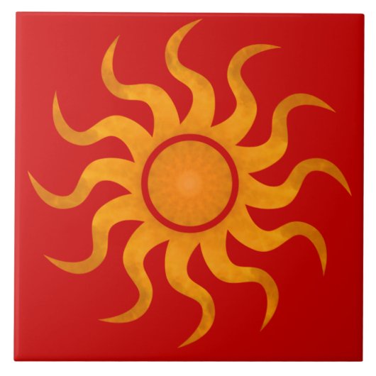 Sun Spicy Red Tile - Groot Tegeltje (Voorkant)