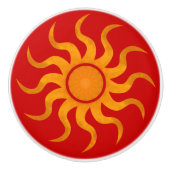 Sun Spicy Red Tile - Large Keramische Knop (Voorkant)