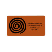 Sun Spiral Native American Petroglyph Symbol Etiket (Voorkant)