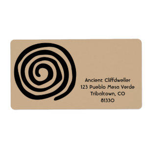 Sun Spiral Native American Tribal Rock Art Etiket