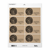 Sun Spiral Native American Tribal Rock Art Etiket (Full Sheet)