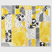 Sun Spirit: gele en inheemse patronen Cadeaupapier (Vlak)