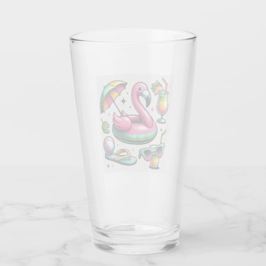 Sun Splash Zomer Zwembad Party Glas (Achterkant)