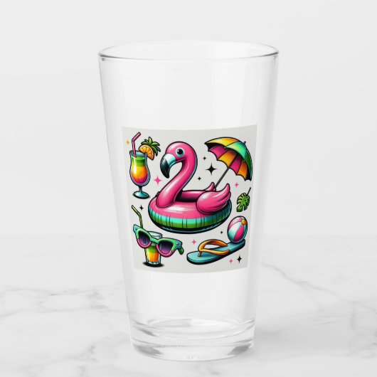 Sun Splash Zomer Zwembad Party Glas (Voorkant)