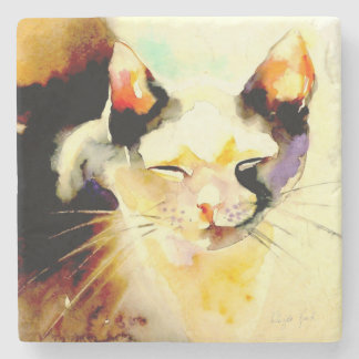 "Sun Spot" — Kat Print Stenen Onderzetter