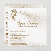 Sun Spray Tan Nazorg Instructies Body Tips Kaart (Voorkant / Achterkant)