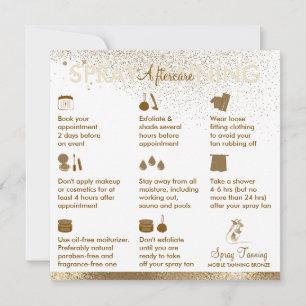 Sun Spray Tan Nazorg Instructies Body Tips Kaart
