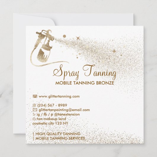 Sun Spray Tan Nazorg Instructies Body Tips Kaart (Voorkant)