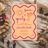 Sun & Spritz Bachelorette Party Hand getrokken Fun Kaart