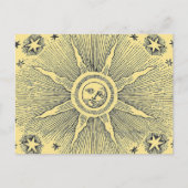 Sun Stars Antiek Nachtlucht Middeleeuwse Zodiac Briefkaart (Voorkant)