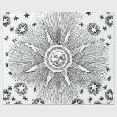 Sun Stars Antiek Nachtlucht Middeleeuwse Zodiac Cadeaupapier (Vlak)