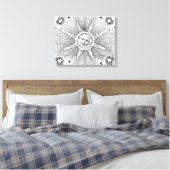 Sun Stars Antiek Nachtlucht Middeleeuwse Zodiac Canvas Afdruk (Insitu (Slaapkamer))