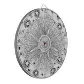 Sun Stars Antiek Nachtlucht Middeleeuwse Zodiac Dartbord (Voorkant Links)