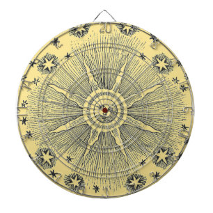 Sun Stars Antiek Nachtlucht Middeleeuwse Zodiac Dartbord