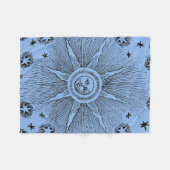 Sun Stars Antiek Nachtlucht Middeleeuwse Zodiac Fleece Deken (Voorkant (Horizontaal))