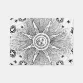 Sun Stars Antiek Nachtlucht Middeleeuwse Zodiac Fleece Deken (Voorkant (Horizontaal))