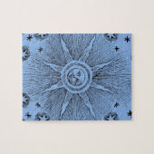 Sun Stars Antiek Nachtlucht Middeleeuwse Zodiac Legpuzzel (Horizontaal)