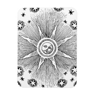 Sun Stars Antiek Nachtlucht Middeleeuwse Zodiac Magneet