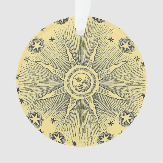 Sun Stars Antiek Nachtlucht Middeleeuwse Zodiac Ornament (voorkant)