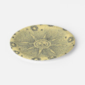 Sun Stars Antiek Nachtlucht Middeleeuwse Zodiac Papieren Bordje (Gekanteld)