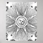 Sun Stars Antiek Nachtlucht Middeleeuwse Zodiac Poster (Voorkant)