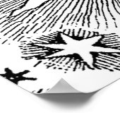 Sun Stars Antiek Nachtlucht Middeleeuwse Zodiac Poster (Hoek)