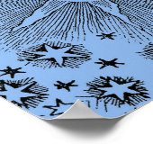 Sun Stars Antiek Nachtlucht Middeleeuwse Zodiac Poster (Hoek)