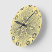 Sun Stars Antiek Nachtlucht Middeleeuwse Zodiac Ronde Klok (Hoek)