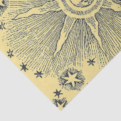 Sun Stars Antiek Nachtlucht Middeleeuwse Zodiac Tissuepapier (Detail)
