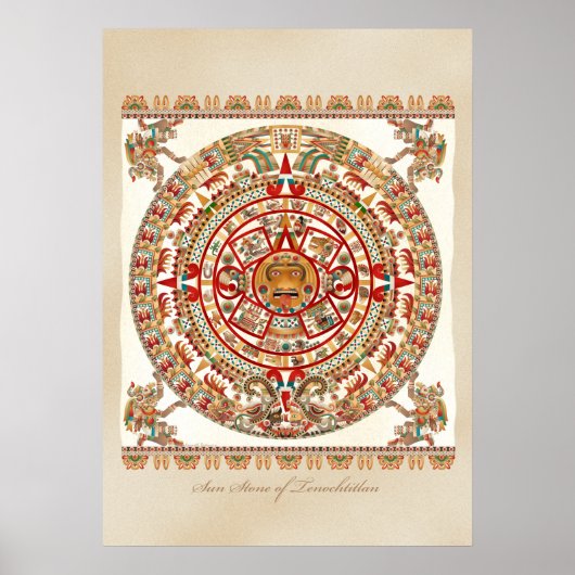 Sun Stone of Tenochtitlan Poster (Voorkant)