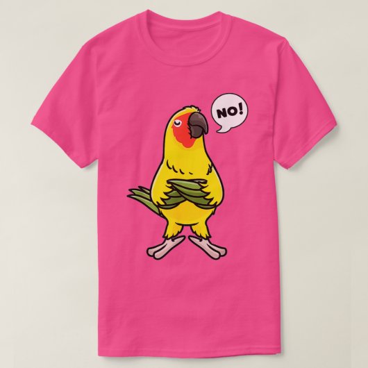 Sun Stubborn Parakeet Conure Parrot T-shirt (Design voorkant)